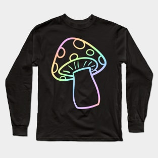 Pastel Rainbow Gradient Mushroom Long Sleeve T-Shirt